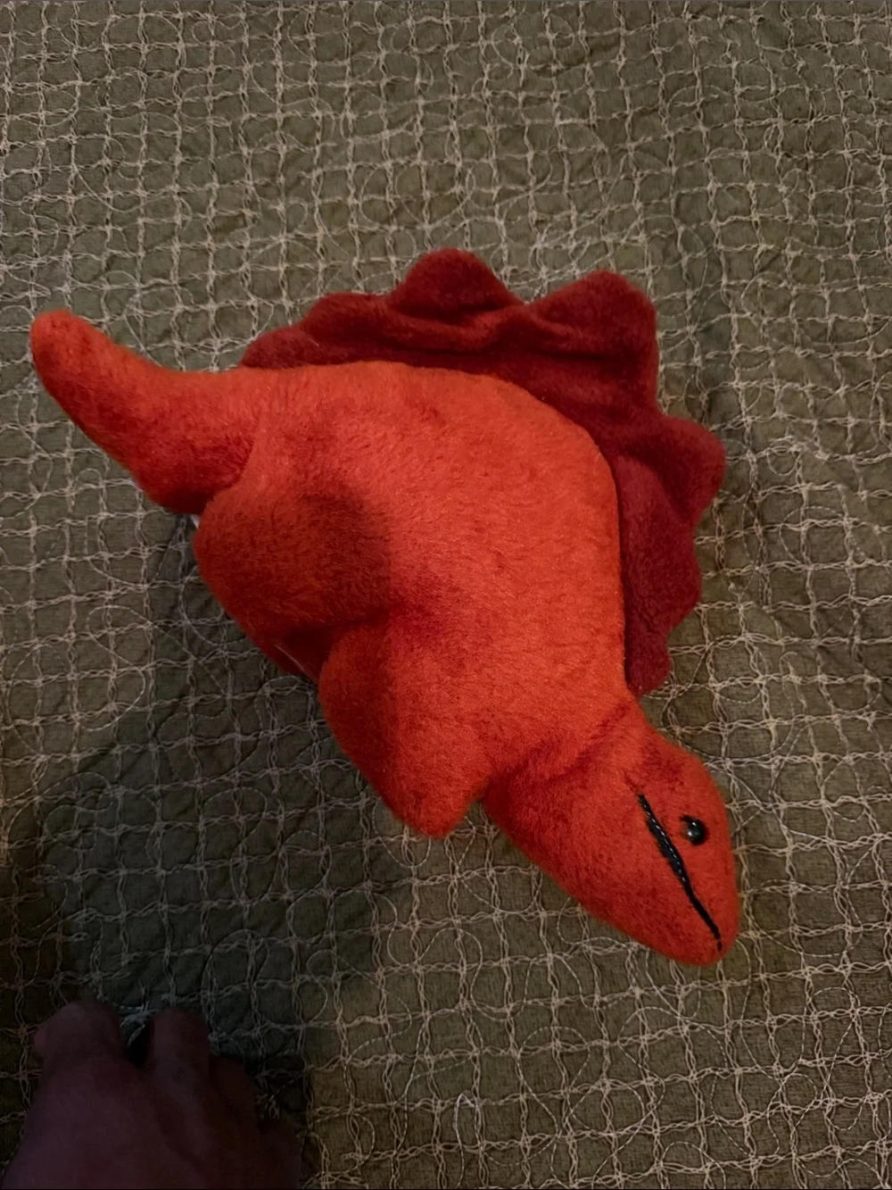 Pierre Cardin Red Plush Stegosaurus Small Pet Toy